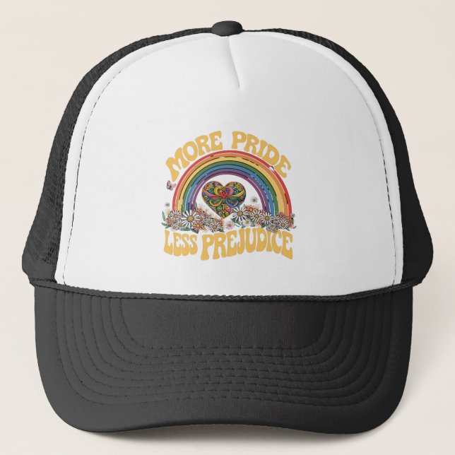 Casquette Plus de fierté moins de préjugés Retro Rainbow Pri (Devant)