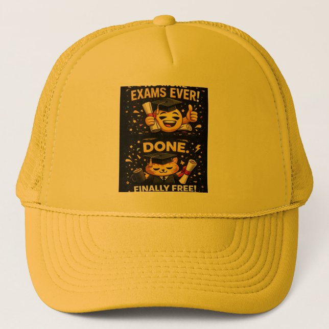 Casquette Plus d'examens jamais Création de diplôme drôle (Devant)