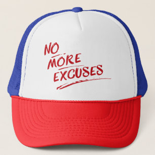 Casquette Plus d'excuses – Citation Rouge Inspirante
