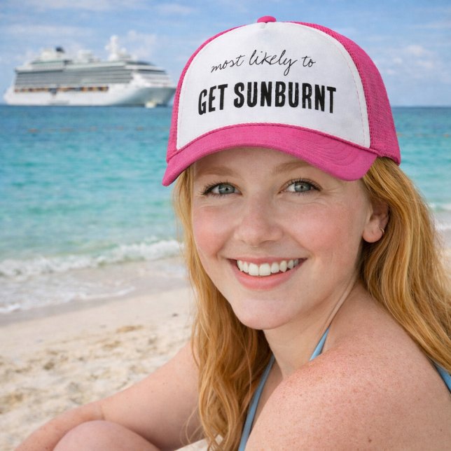 Casquette Plus susceptible de subir des coups de soleil T-sh (Perfect beach hat for fair skin friends that easily get sunburned)