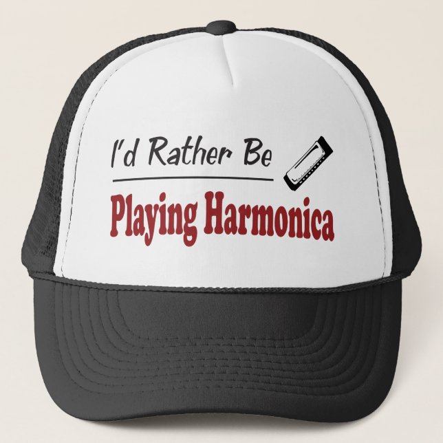 Casquette Plutôt joue l'harmonica (Devant)