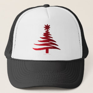 Casquette Pochoir d'arbre de Noël rouge