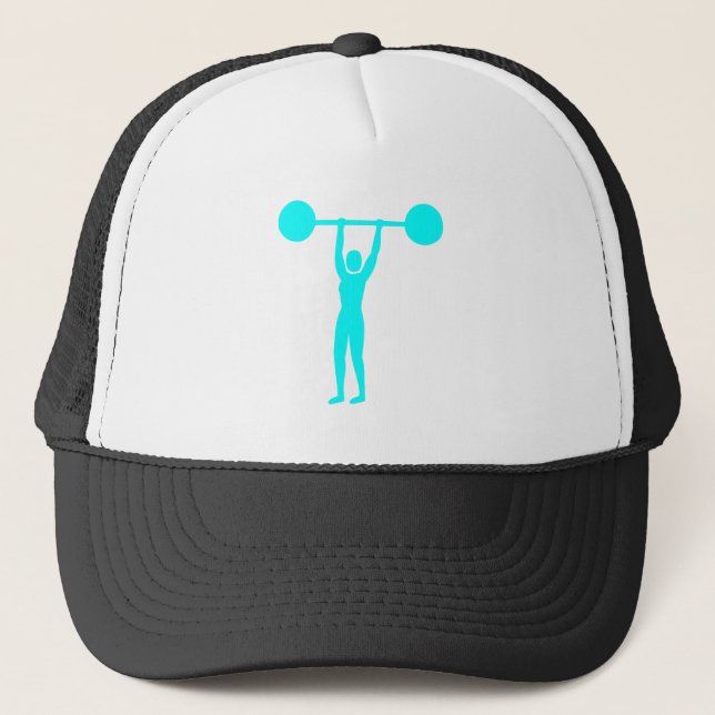 Casquette Poids Lifting 02 - Cyan (Devant)