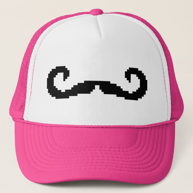 Casquette Poignée de 8 bits Pixel Moustache (Devant)