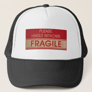 Casquette Poignée drôle avec soin, signe fragile