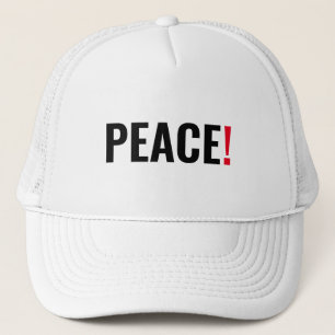 Casquette Point d'exclamation de paix noir blanc rouge anti-