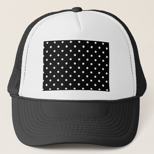 Casquette Point Polka Noir Et Blanc (Devant)