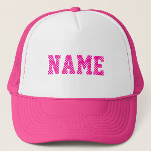 Casquette Pointe Polka rose et blanche personnalisée
