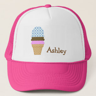 Casquette Pois bleu ; Cornet de crème glacée