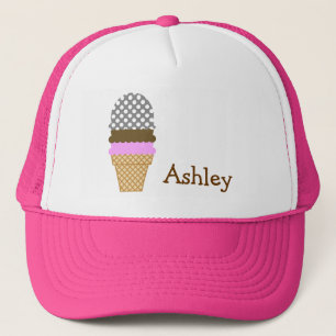 Casquette Pois gris foncé; cône de glace