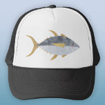 Casquette Poisson de thon<br><div class="desc">Un poisson de thon amusant avec un sourire enjoué, parfait pour ceux qui aiment le poisson, la nourriture et la pêche. Art original de Nic Squirrell.</div>
