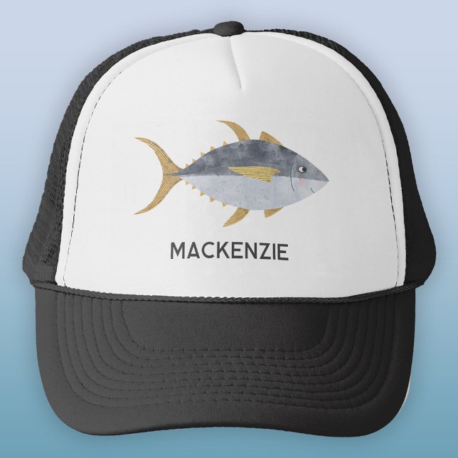 Casquette Poisson de thon personnalisé (Yellowfin tuna fish personalized custom name trucker hat)