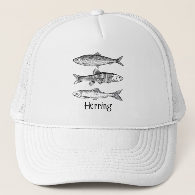Casquette Poisson hareng, simple, art de trait minimal pour  (Devant)