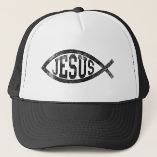Casquette Poissons chrétiens de Jésus, Ichthys noir