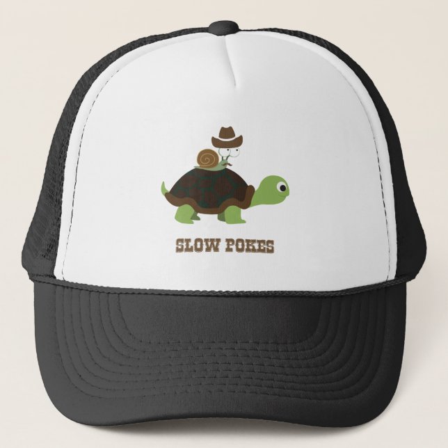 Casquette Poke lent - escargot cowboy et tortue (Devant)