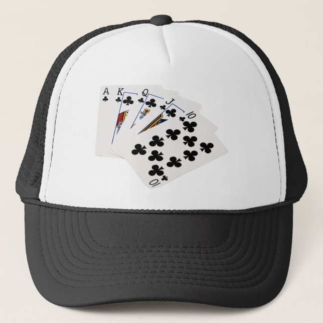 Casquette Poker Hands - Royal Flush - Clubs Suit (Devant)