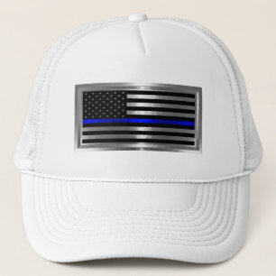 Casquette Police Police American Flag Blue Stripe
