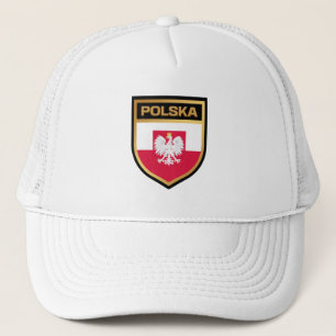 Casquette Polska / Pologne Drapeau Bouclier & Emblème