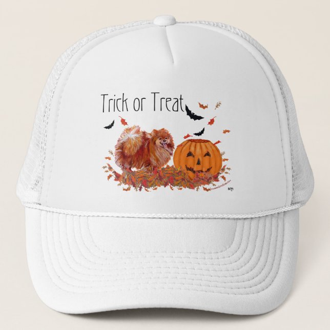 Casquette Pomeranian Halloween (Devant)