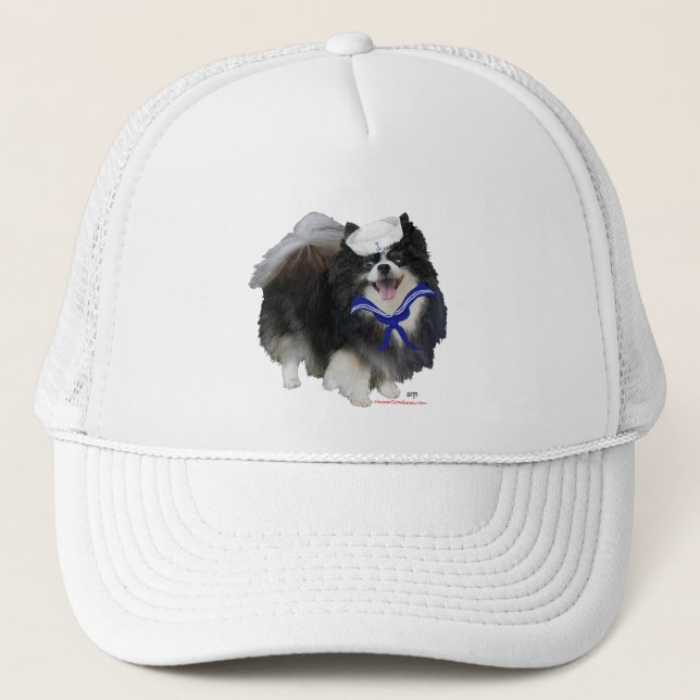 Casquette Pomeranian noir marin (Devant)