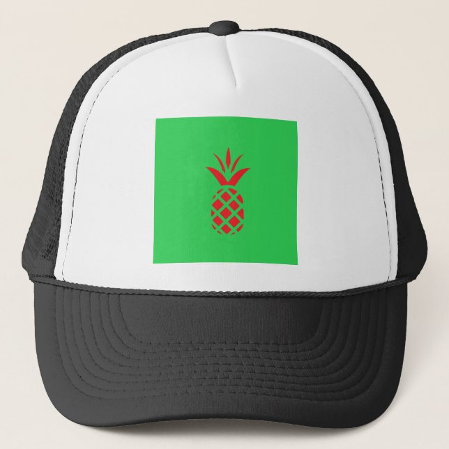 Casquette Pomme de pin rouge en vert (Devant)