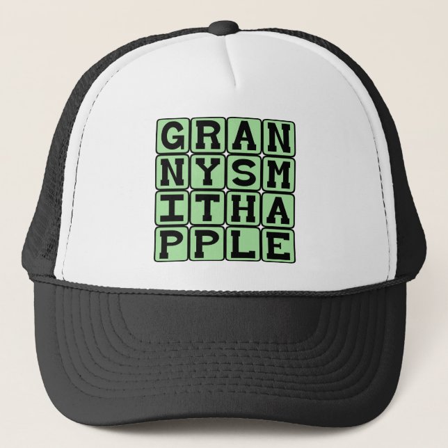 Casquette Pomme Granny Smith, Couleur et Fruit (Devant)