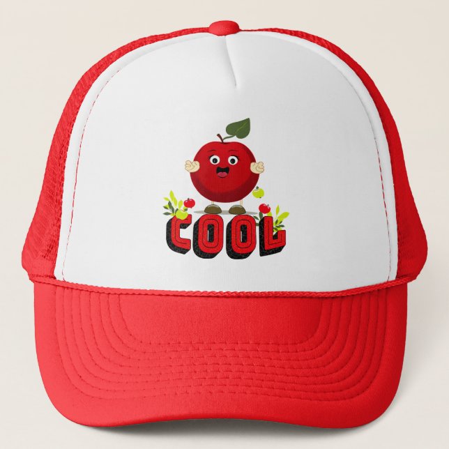 Casquette pomme rouge cool (Devant)