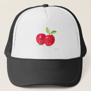 Casquette Pommes rouges fruité peinture jardinier cadeau