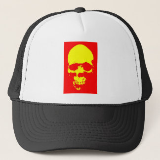 Casquette Pop Art crâne - Rouge et Jaune