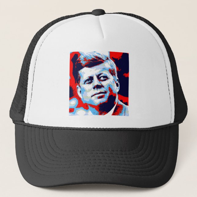 Casquette Pop Art JFK John F. Kennedy Red Blue (Devant)