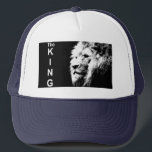 Casquette Pop Art Lion Head White Navy Blue Elegant Moderne<br><div class="desc">Pop Art Lion Head White Navy Blue Elegant Modern Modèle Ajouter Image Logo Photo Basic Trucker Hat.</div>