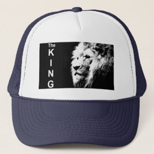 Casquette Pop Art Lion Head White Navy Blue Elegant Moderne