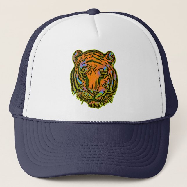 Casquette Pop Art TIGER HEAD + your backgr. & ideas (Devant)
