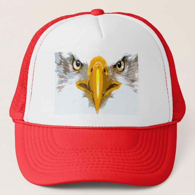 Casquette Pop d'aigle blanc rouge Art moderne Modèle (Devant)