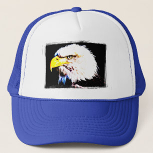Casquette Pop D'Aigle Bleu Et Blanc Art Moderne Élégant