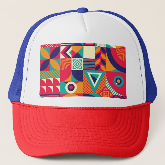 Casquette Pop formes géométriques abstraites, motif transpar (Devant)