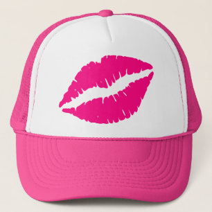 Casquette Pop'art du baiser de rouge à lèvres rose