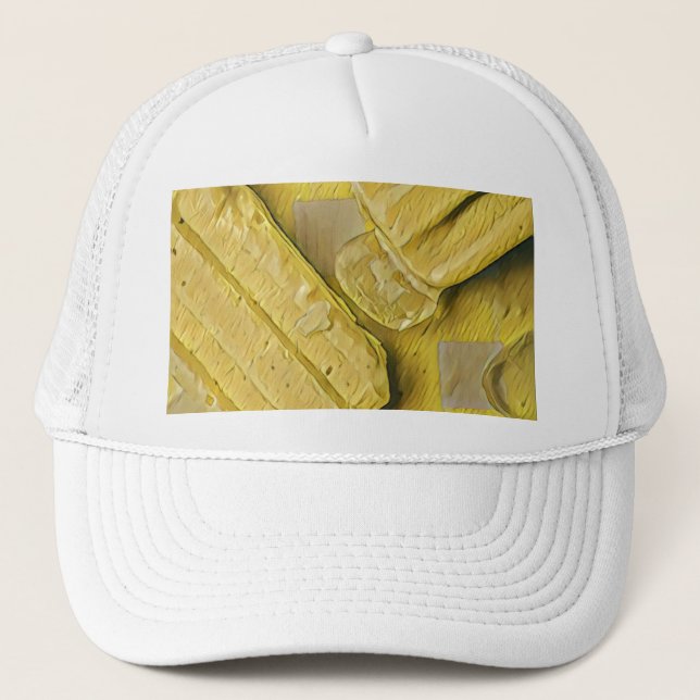 Casquette popsicle à cône de crème glacée jaune (Devant)
