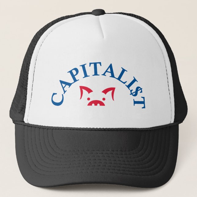Casquette Porc capitaliste avec $ (Devant)