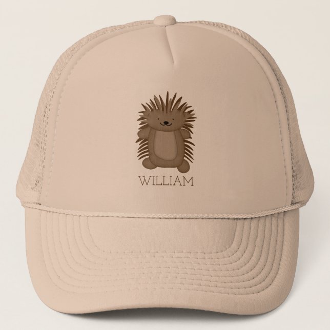 Casquette Porcupine cartonné mignon avec votre nom ou votre  (Devant)