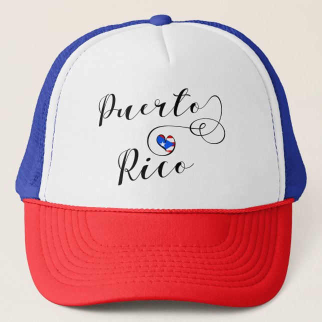 Casquette Porto Rico Flag Heart, Porto-Rico (Devant)