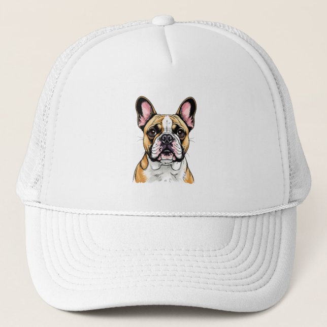 Casquette Portrait de Bouledogue Français Coloré (Devant)