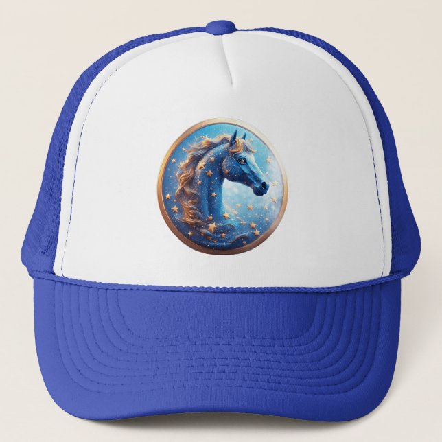 Casquette Portrait de cheval de dessin animé charmant avec d (Devant)