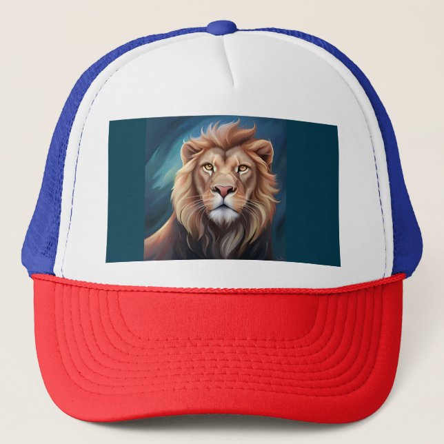 Casquette Portrait de l'Art numérique Lion (Devant)