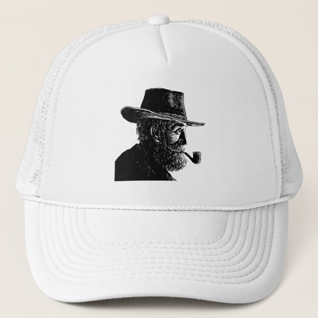 Casquette Portrait de point et de ligne : Vieux Homme Sage F (Devant)