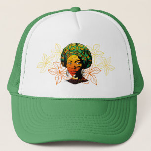 Casquette Portrait féminin africain avec coucher de soleil