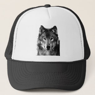 Casquette Portrait noir et blanc Wolf