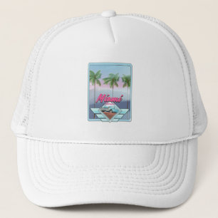 Casquette poster de voyage Miami Florida Vintage