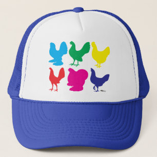 Casquette Poules colorées