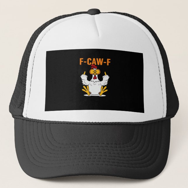 Casquette Poulet drôle aux doigts F-Caw-F (Devant)